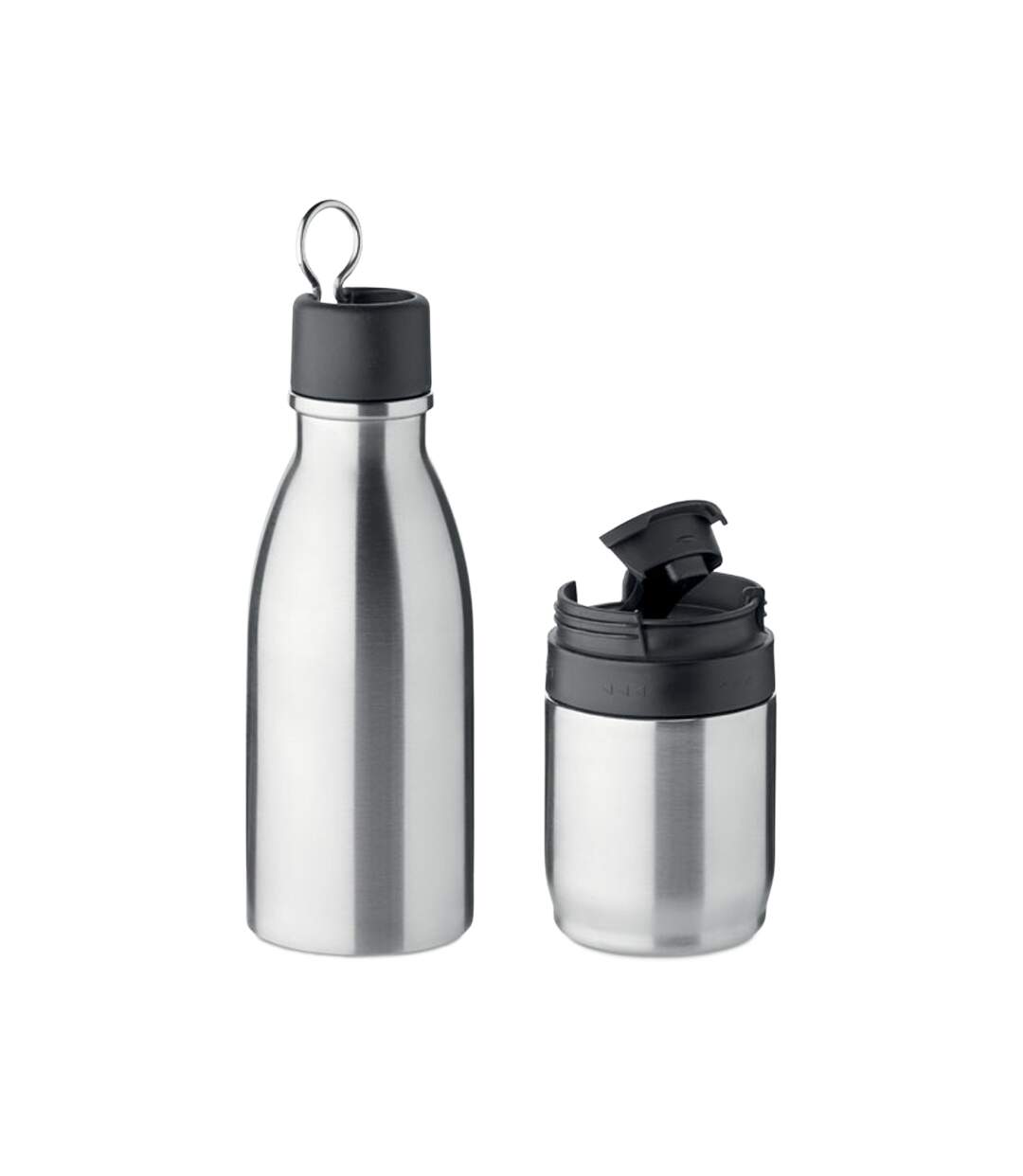 Atera 2 in 1 double-walled 500ml bottle one size matt silver MidOcean-2
