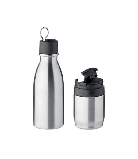Atera 2 in 1 double-walled 500ml bottle one size matt silver MidOcean
