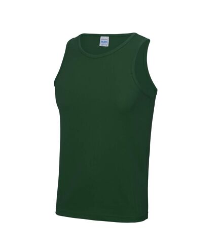 Just Cool Mens Sports Gym Plain Tank/Vest Top (Bottle Green)