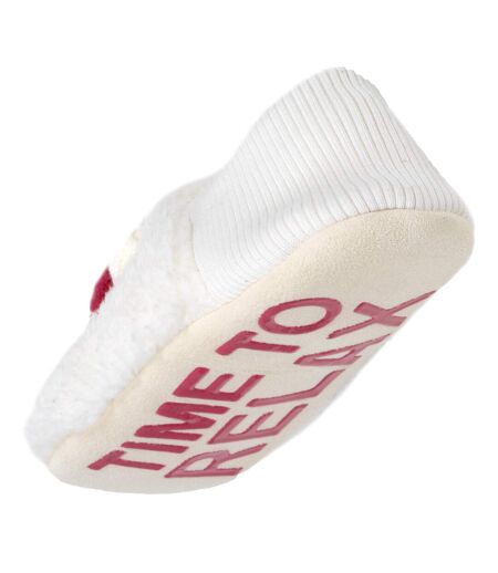 Isotoner Chaussettes d'intérieur femme sherpa, picots antidérapants