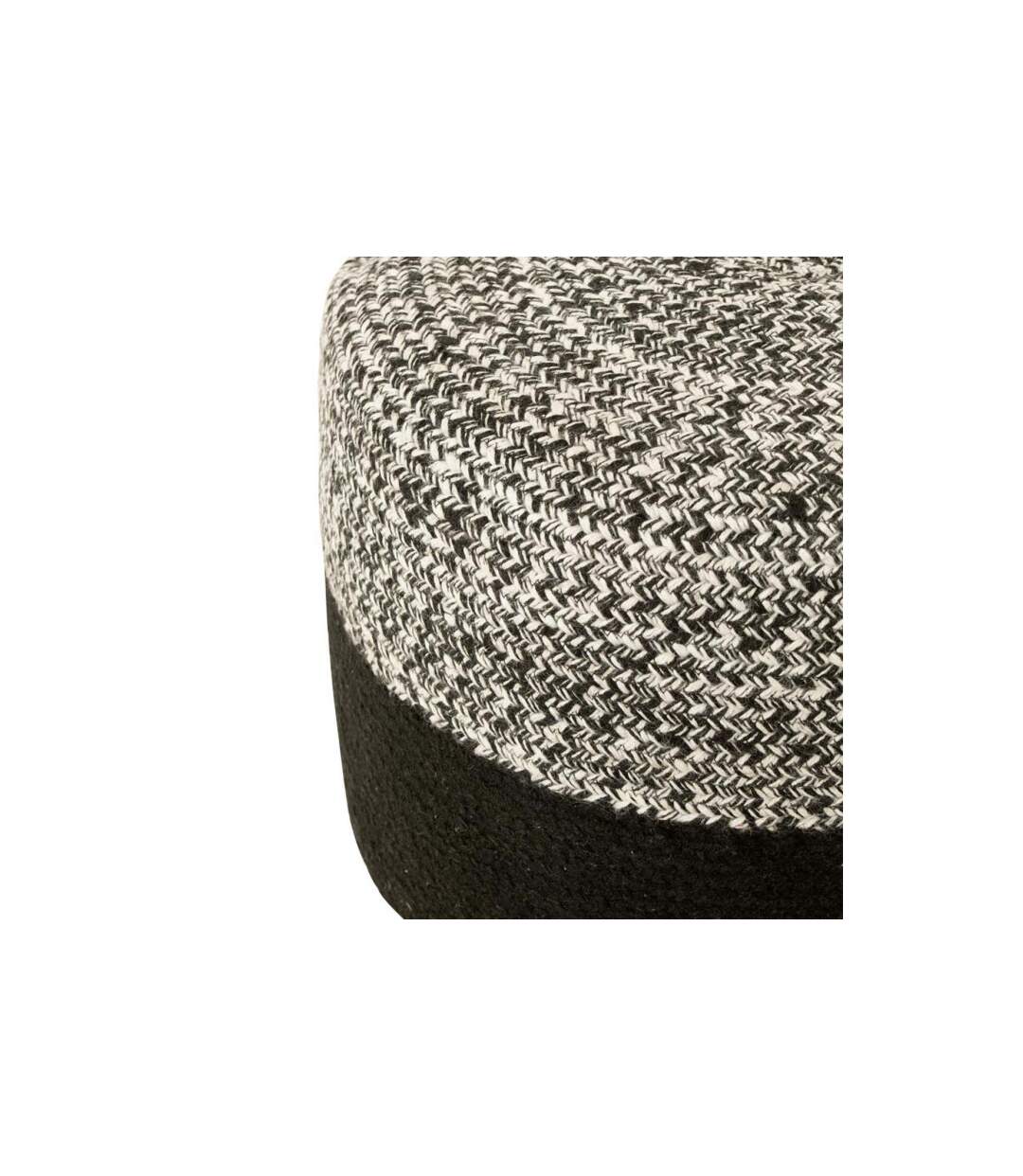 Pouf Rond Design Miami 50cm Noir & Blanc-2