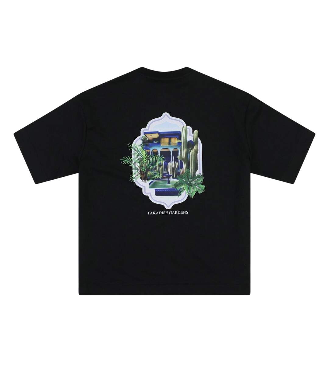 T-shirt Paradise Gardens Homme Noir Rose London-2