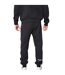 Mens Fleece Cuffed Ankle Jogging Bottoms Black Tela Cruz-3