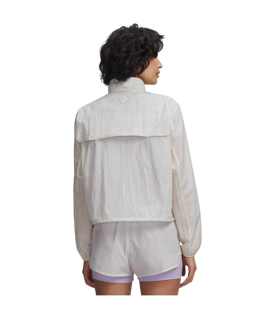 Womens/ladies Trail Run Lightweight Jacket White Purple Under Armour-2