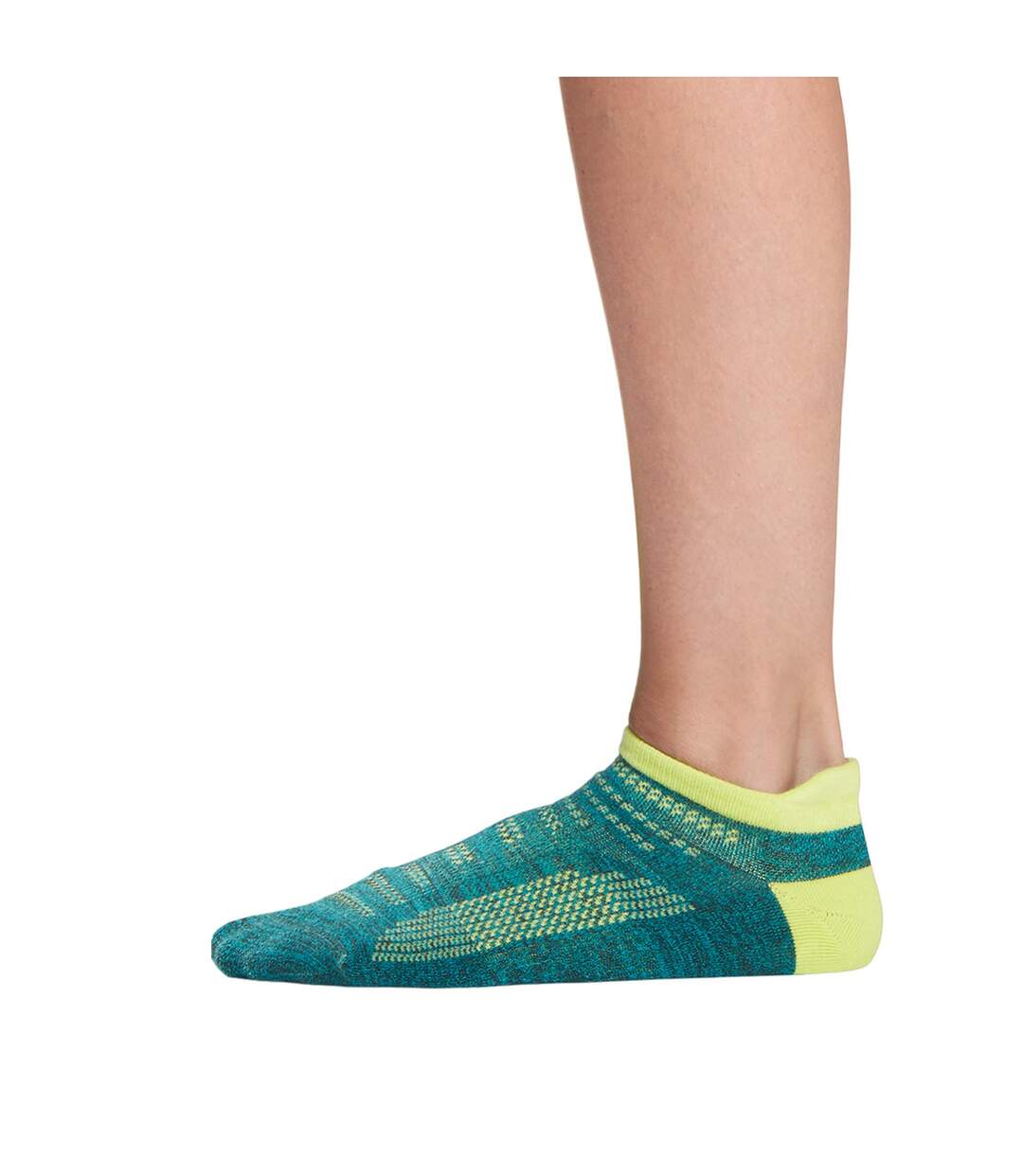 Chaussettes de sport femme bleu sarcelle / vert fluo Tavi Noir