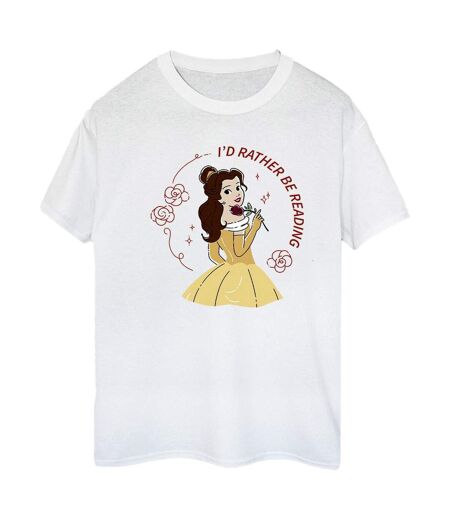 Disney - T-shirt BEAUTY AND THE BEAST I'D RATHER BE READING - Femme (Blanc) - UTBI14324