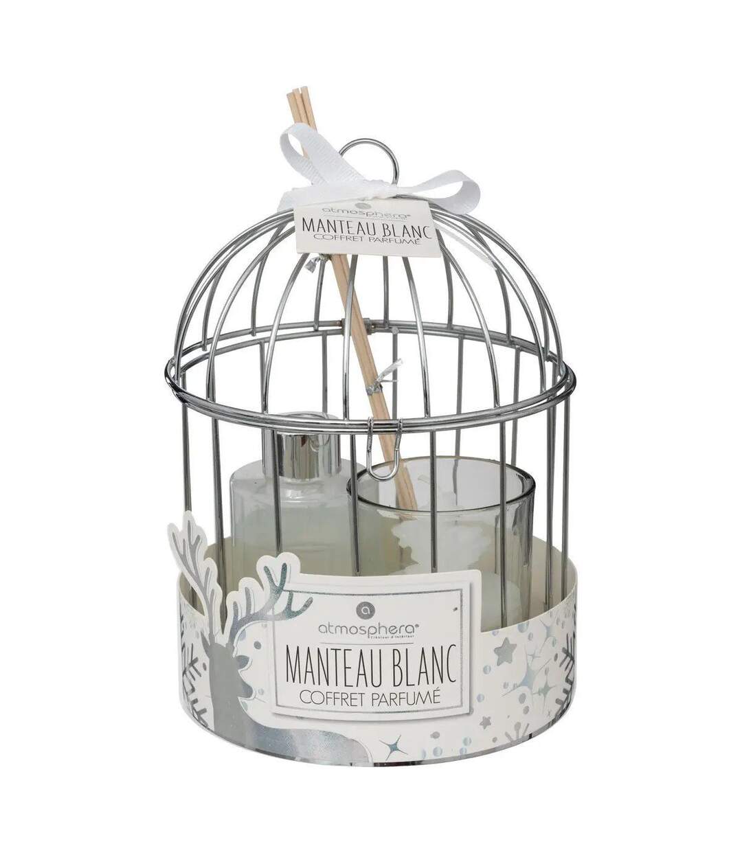 Coffret Bougie & Diffuseur Parfum Lola 20cm Blanc-1
