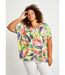 T-shirt long ample motif fluo dentelle-1