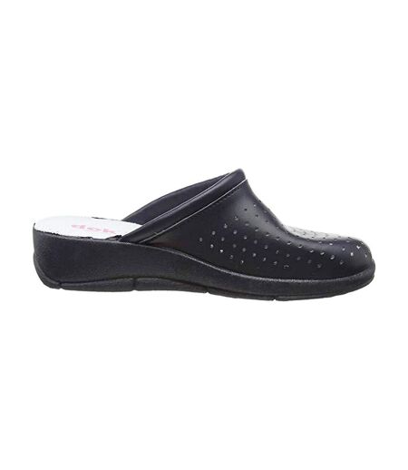 Dek Womens/Ladies Coated Leather Clogs (Navy Blue) - UTDF375