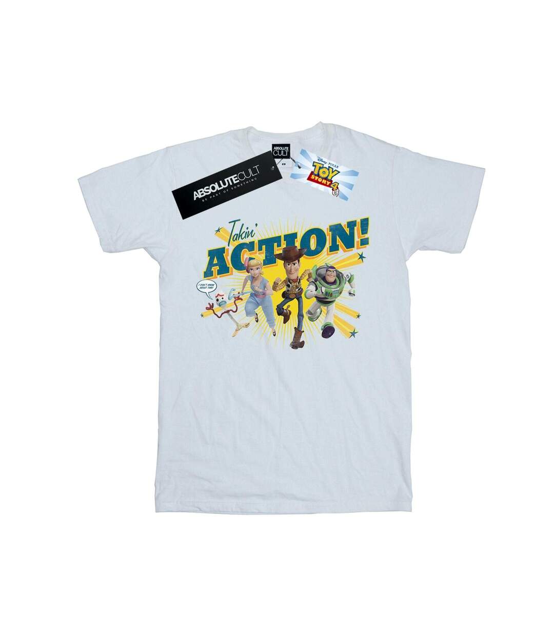 Disney T-shirt boyfriend en coton Femme/Ladies Toy Story 4 Takin' Action (Blanc) - UTBI46987-1