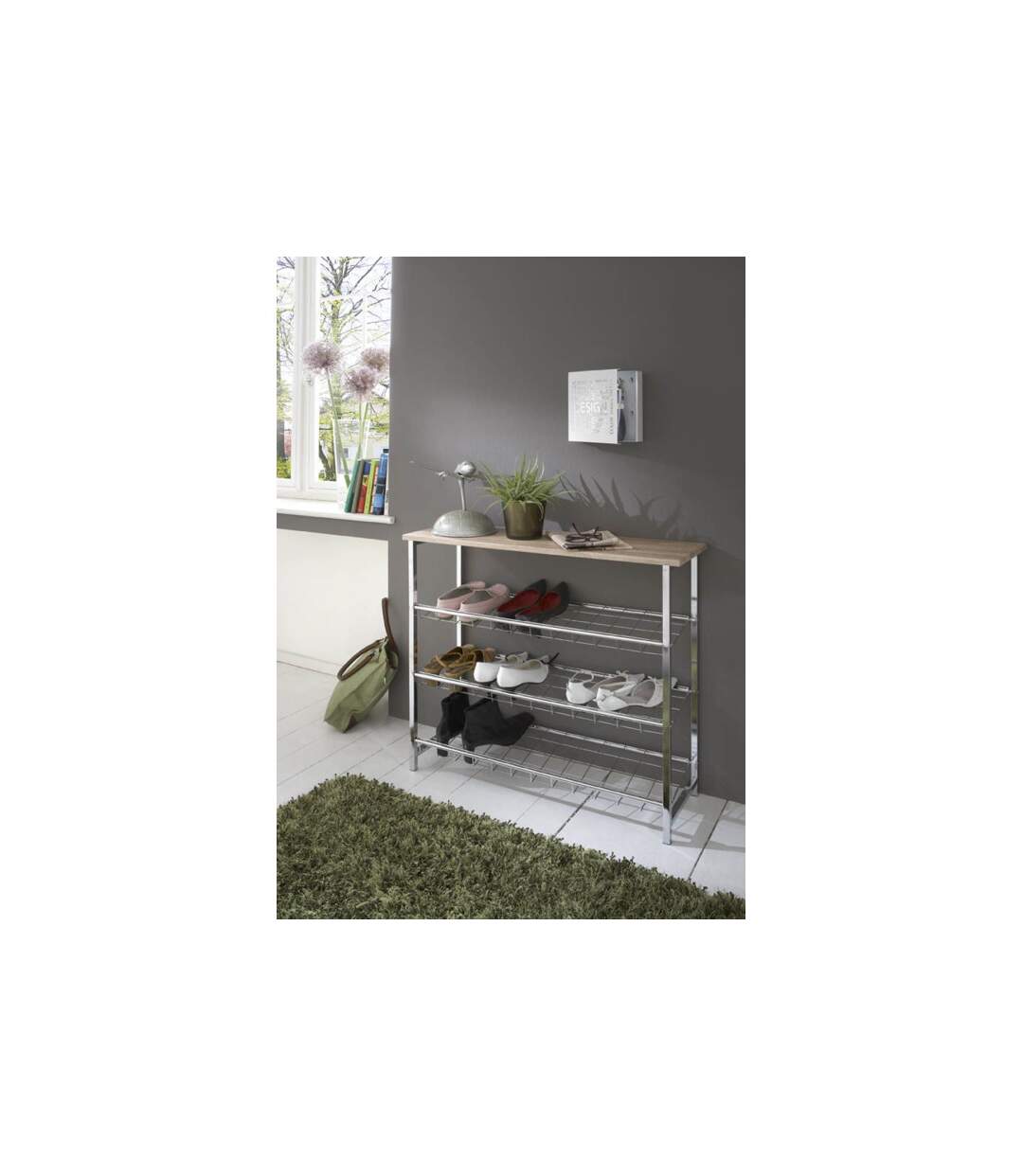 Boîte à Clés Métal Design 24cm Blanc-3