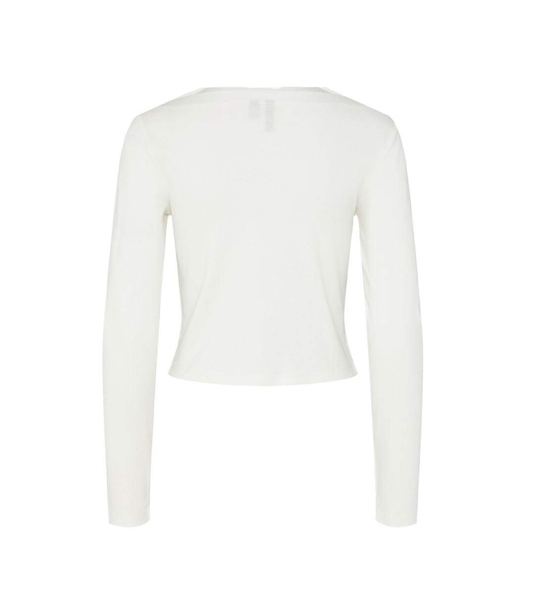 T-Shirt manches longues blanc femme pieces minna-2