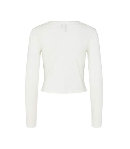 T-Shirt manches longues blanc femme pieces minna