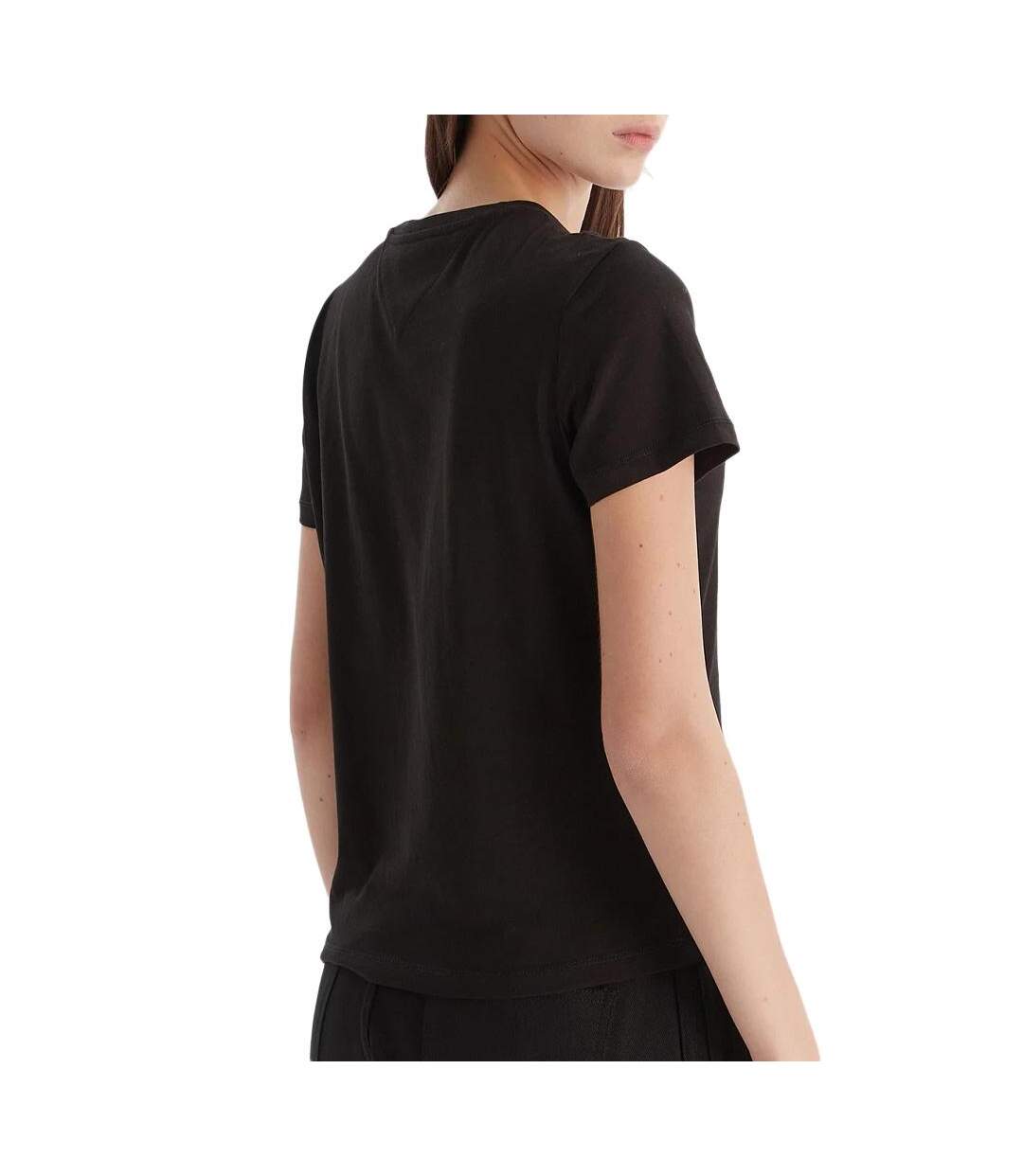 T-Shirt noir femme tommy hilfiger linears-2