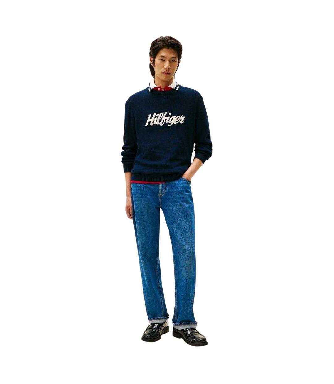 Mens Embroidered Logo Sweatshirt Night Navy Tommy Hilfiger-1