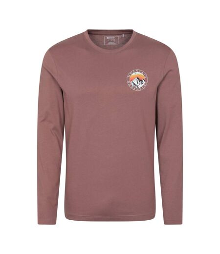 T-shirt Manches Longues Motif/style Graphique Circle Mountain Sunset Homme Bordeaux Mountain Warehouse