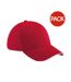 Beechfield Adults Unisex Athleisure Cotton Baseball Cap (Pack of 2) (Classic Red/White) - UTBC4243-1