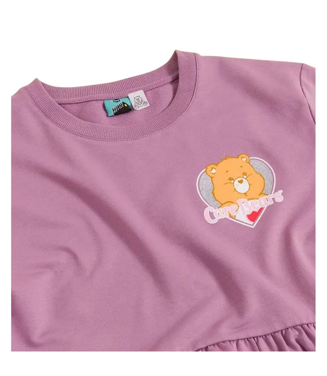 Robe Motif/style Cœur Pailleté Femme Violet Clair Care Bears-4