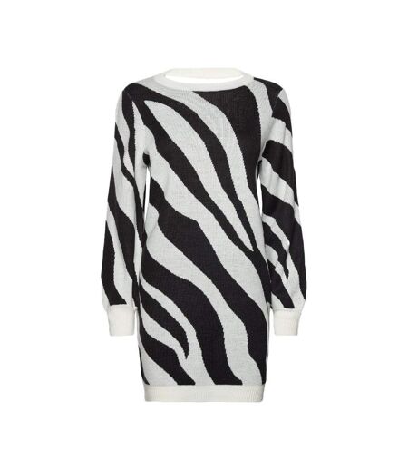 Robe Pull Noir/Blanc Femme Vila Vizebra - M