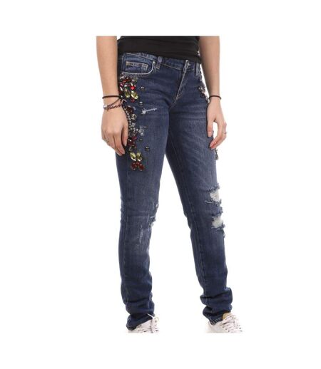 Jean slim bleu brut femme guess fylt