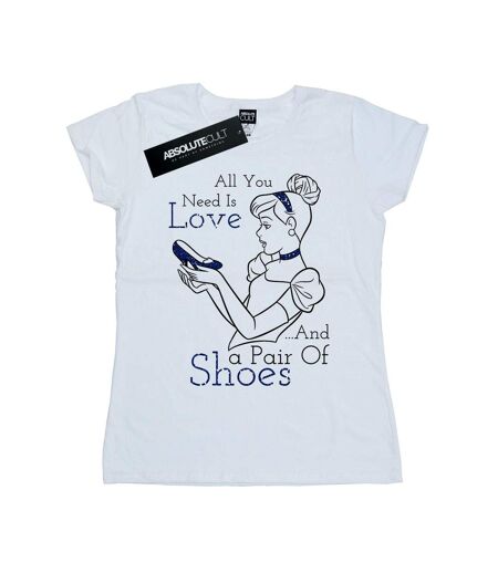 Disney Princess Womens/Ladies Cinderella All You Need Is Love Cotton T-Shirt (White)