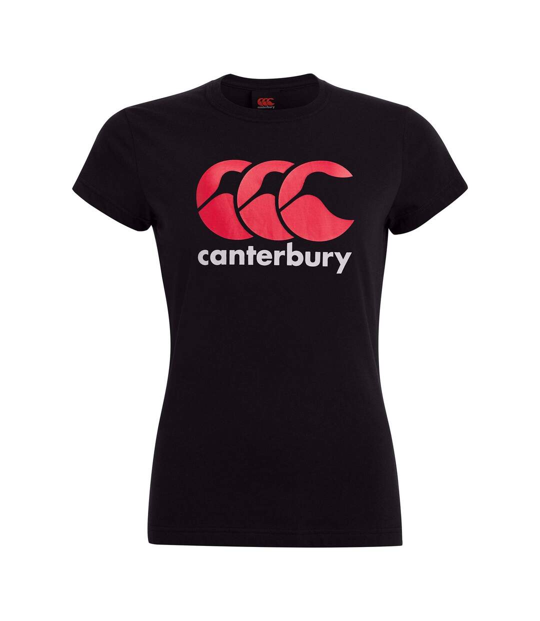 Womens/ladies Logo T-shirt Black Canterbury-2