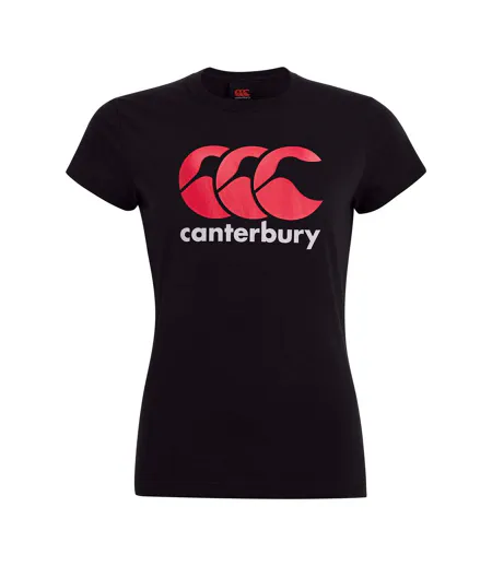 Womens/ladies Logo T-shirt Black Canterbury