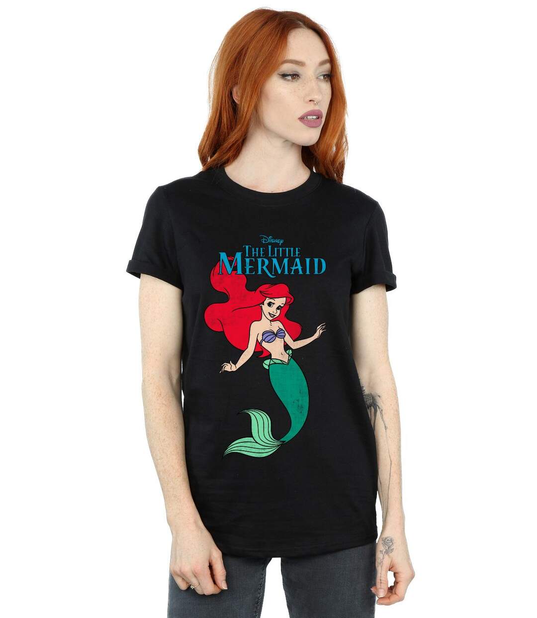 Disney - T-shirt THE LITTLE MERMAID LINE ARIEL - Femme (Noir) - UTBI17637-2