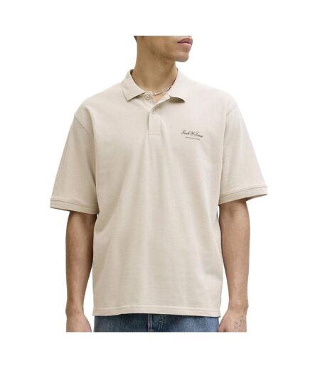 Polo beige homme jack & jones archive graphic polo