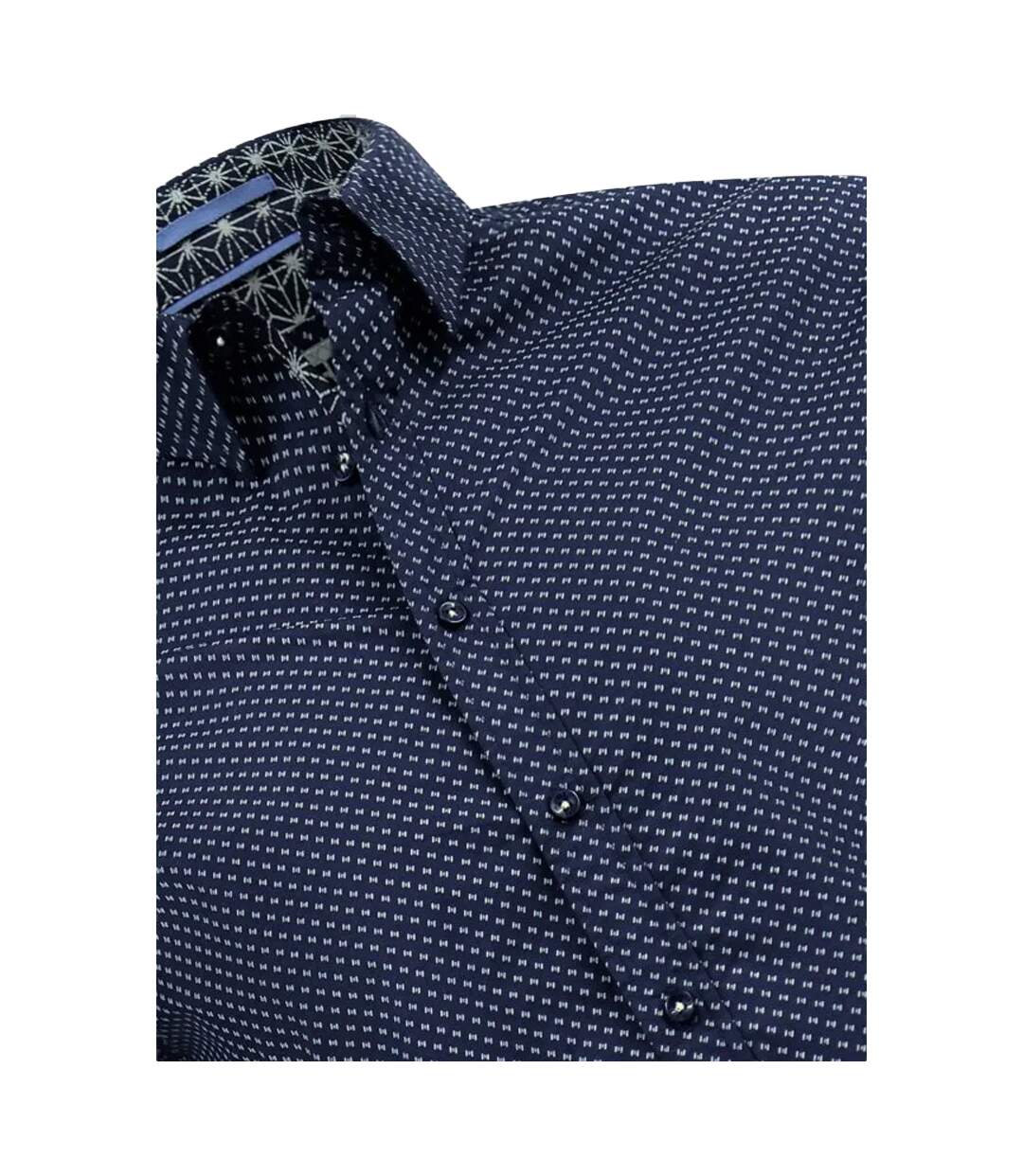 Mens Powell D555 All-over Print Kingsize Shirt Navy Duke-4