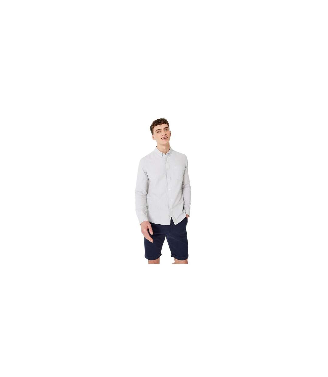 Mens Plain Oxford Shirt Light Ash Jack Wills-1