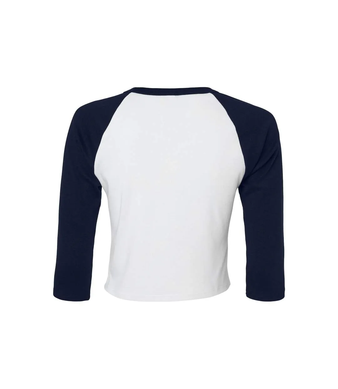 T-shirt Manches ¾ Femme Blanc Bleu Marine Bella + Canvas-3