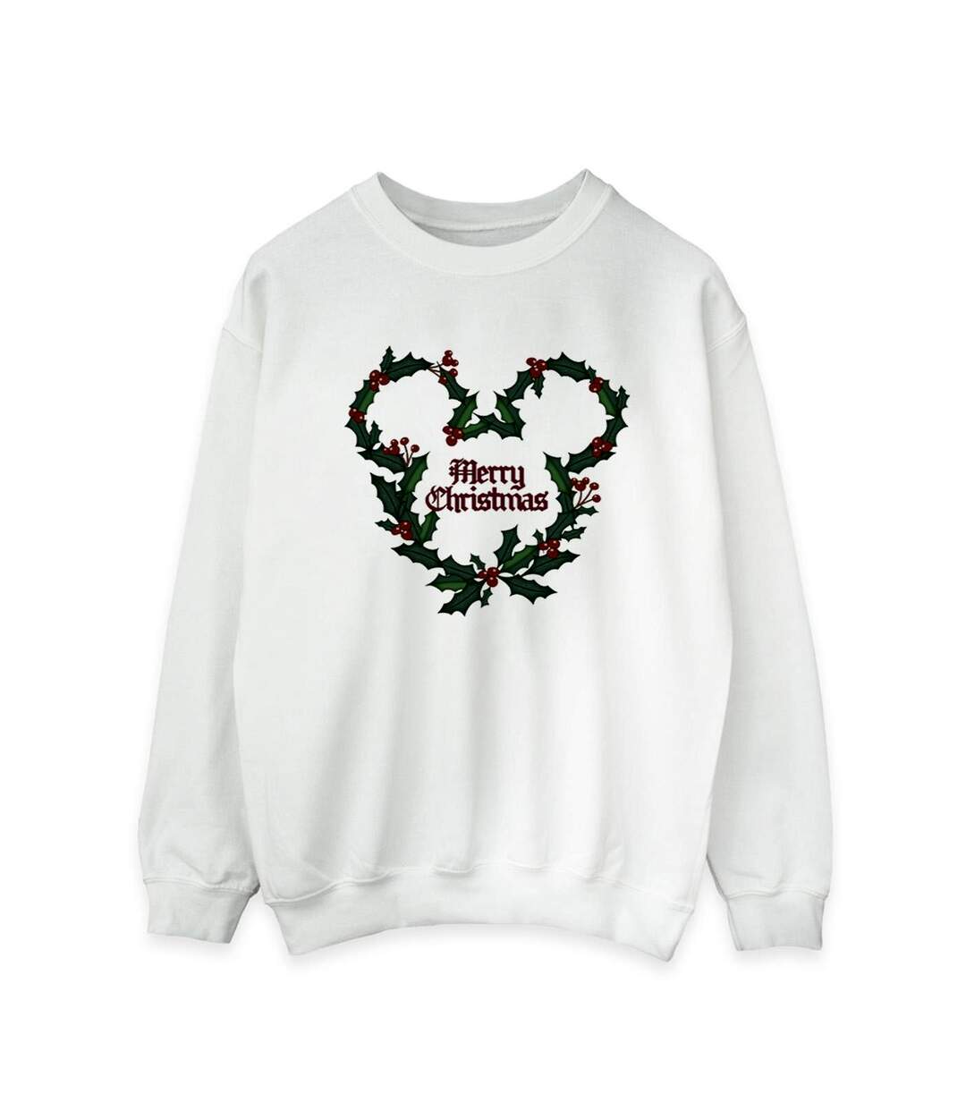Disney Pantalon de survêtement Mickey Mouse Merry Christmas Holly Womens/Ladies (Blanc) - UTBI28871-1