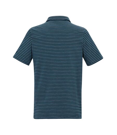 Mens Hadvo Stripe Polo Shirt Moonlight Denim White Regatta