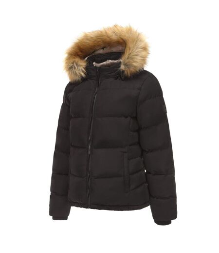 Womens/ladies Bubble Puffer Jacket Black SoulCal