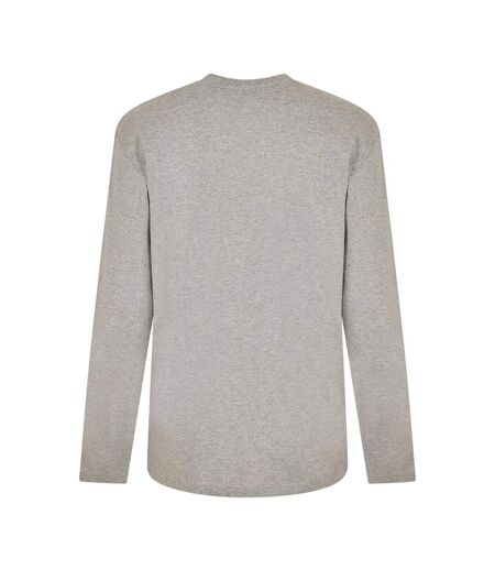 Mens Crew Neck Regular Long-sleeved T-shirt Grey Black Off White