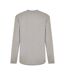 Mens Crew Neck Regular Long-sleeved T-shirt Grey Black Off White-2