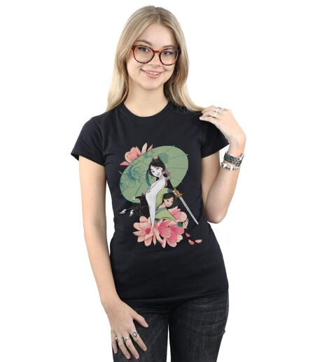 Disney - T-shirt MULAN MAGNOLIA COLLAGE - Femme (Noir) - UTBI16075