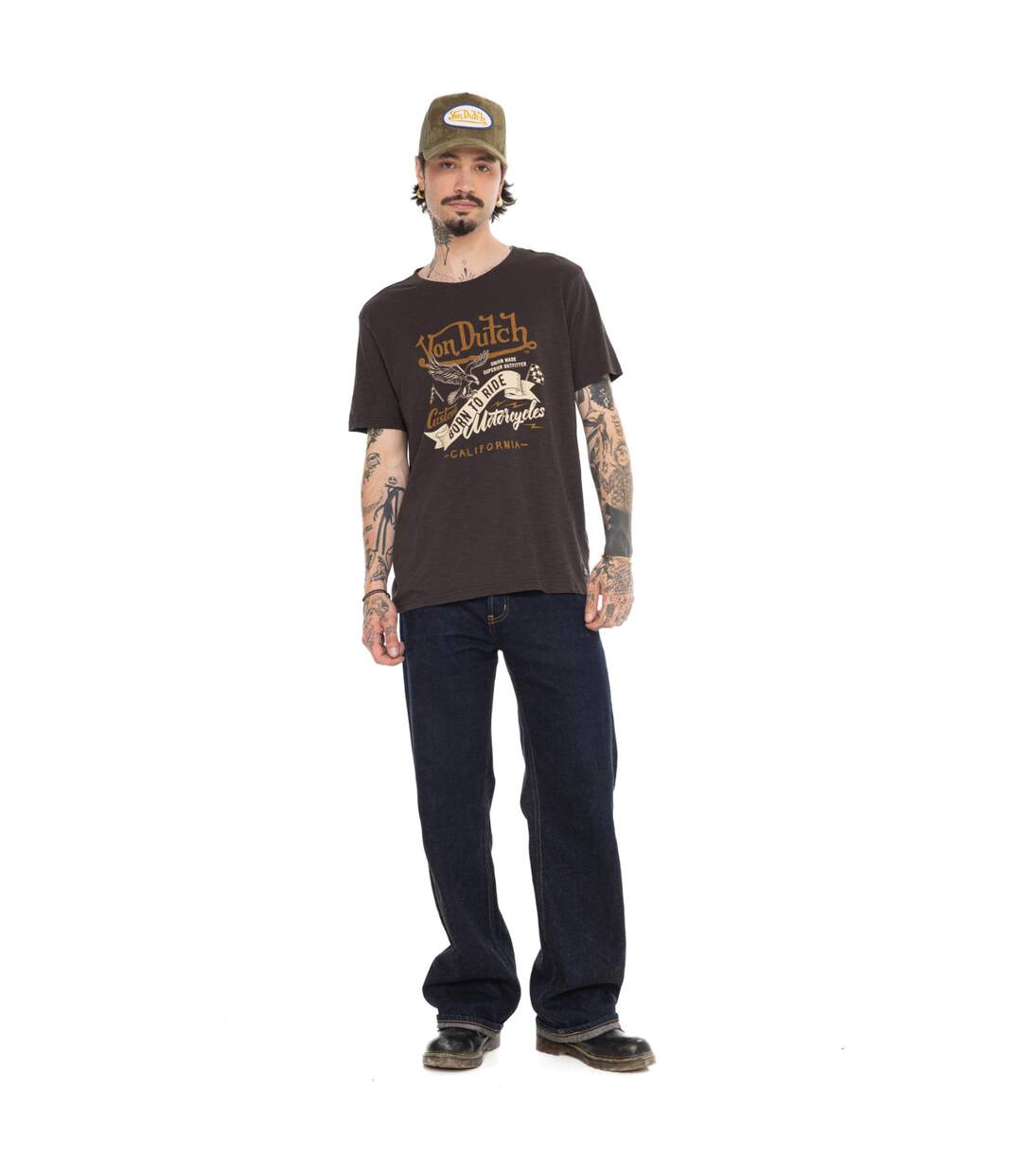 T-shirt homme regular en slub heavy wash print devant Pedro Vondutch-4
