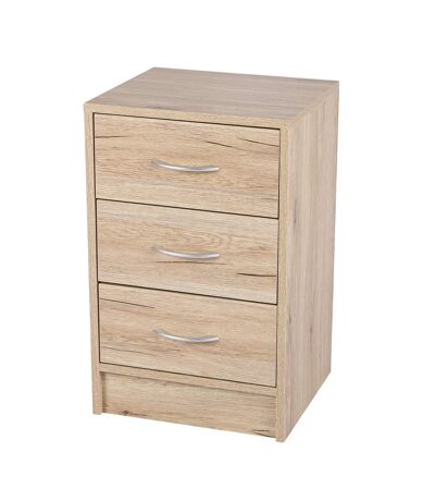 Meuble de rangement à 3 tiroirs Pratik - Hauteur 60 cm - Bois clair
