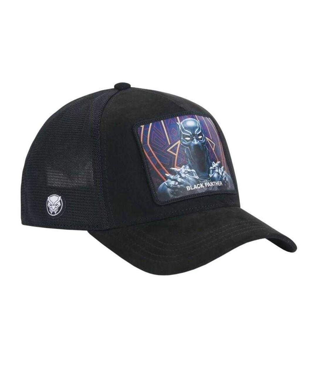 Casquette Trucker Motif Black Panther Homme Noir Capslab-3