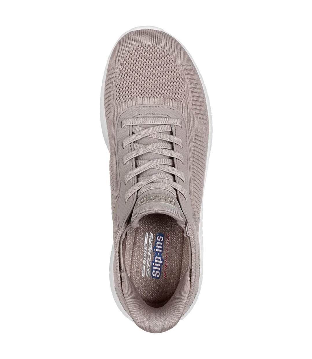 Womens/ladies bobs squad chaos current muse sports trainers taupe Skechers-4