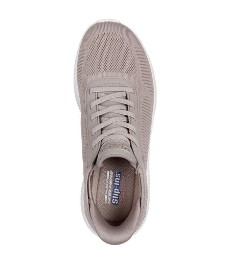 Womens/ladies bobs squad chaos current muse sports trainers taupe Skechers