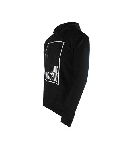 Sweat À Capuche Motif/style Logo Rectangulaire Femme Noir Love Moschino