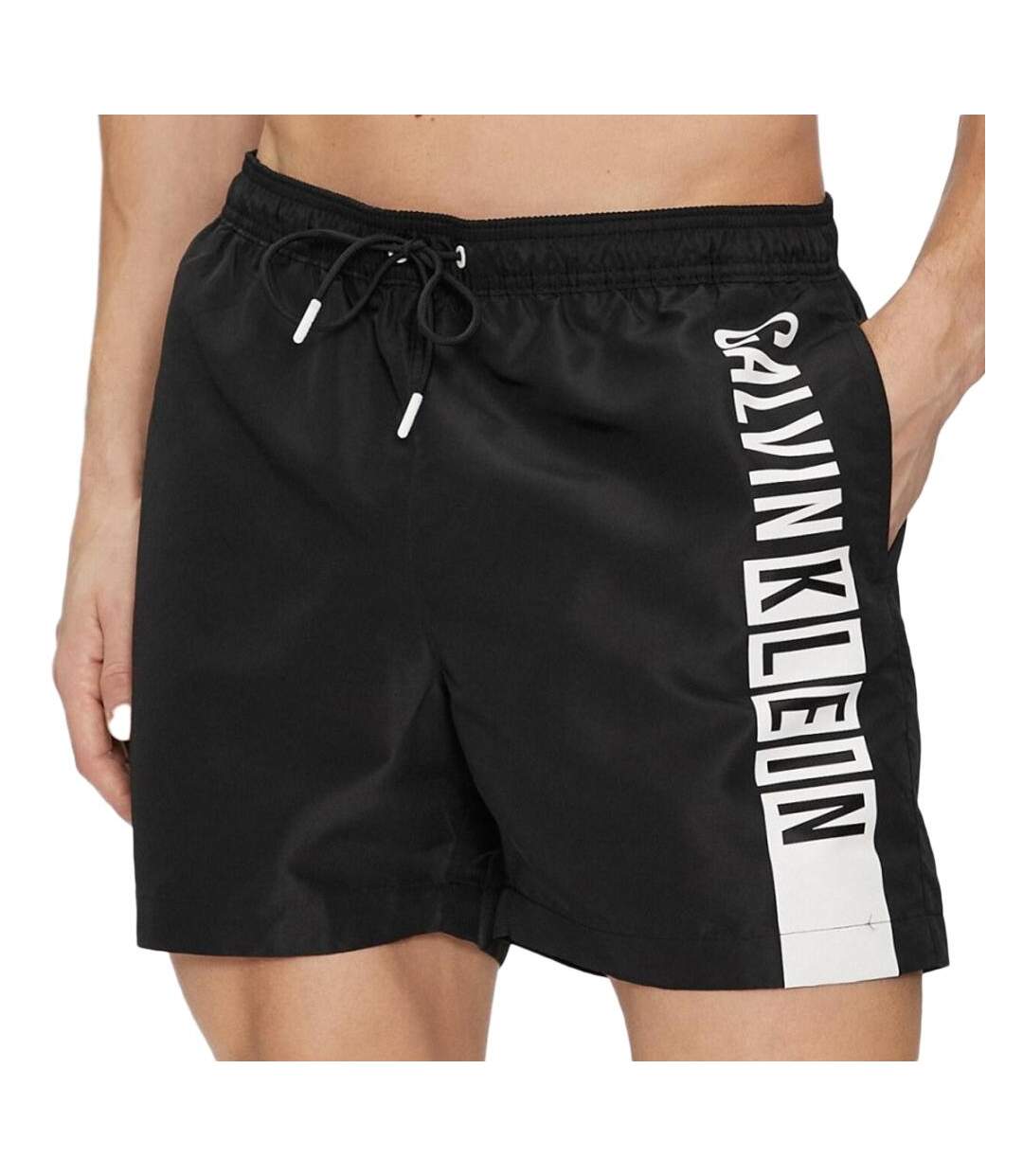 Short de bain Noir/Blanc Homme Calvin Klein Drawstring - L-1