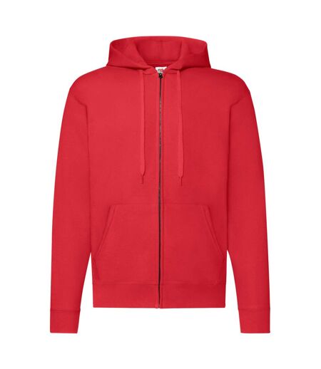 Fruit Of The Loom Mens Hooded Sweatshirt Jacket (Red)