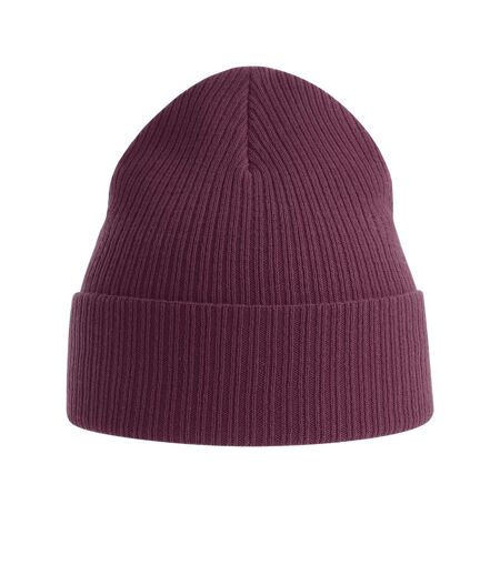 Atlantis Unisex Adult Nelson Ribbed Cotton Beanie (Burgundy)