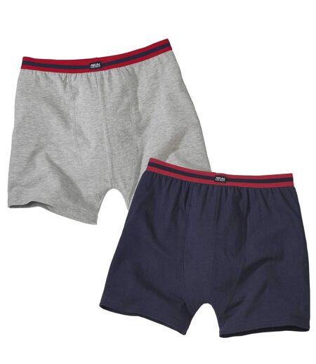 Pack of Two Men's Stretch Boxers - Navy White