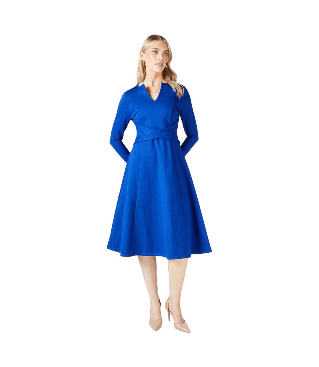 Robe mi-longue femme bleu Principles-3