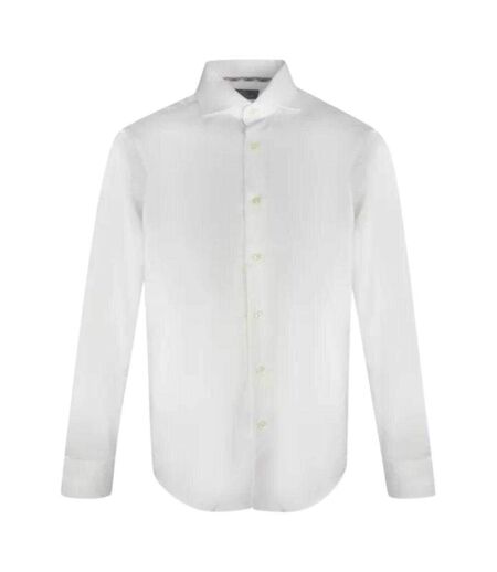 Chemise Manches Longues Motif/style Uni Homme Blanc Aquascutum